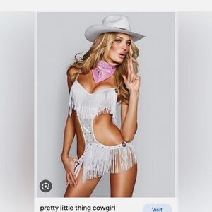Victoria's Secret White and Pink Cowgirl Outfit